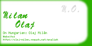 milan olaj business card