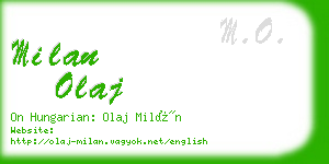 milan olaj business card